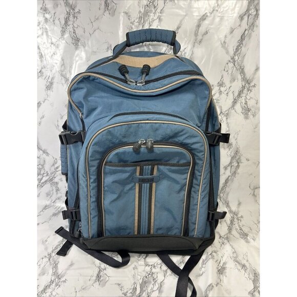 Vtg Hedgren Urban Gear Utility Pack Y2K Blue/Coal Luggage w Removable Backpack - Picture 1 of 13